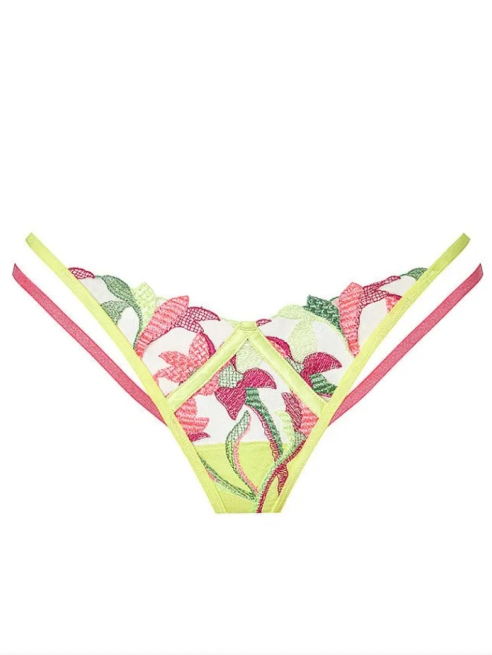 For Love & Lemons Petunia Thong Panty NWT Size Medium Floral Lace Romantic
